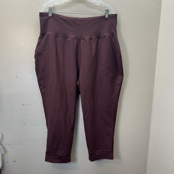 Old Navy Pants XXL Legging Joggers Powersoft High Rise Active Pockets Red - Picture 1 of 7
